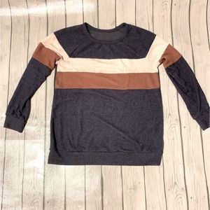 Staccato navy striped tunic sweater-medium